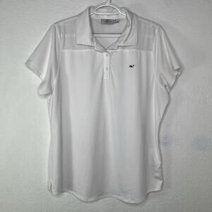 Vineyard Vines Performance Women White Polo Shirt Size L, Sports, Outdoor, golf.